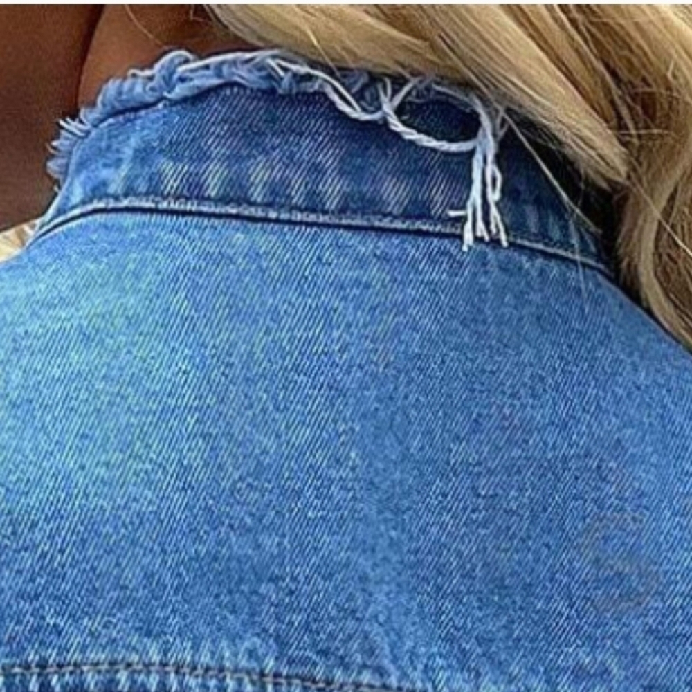 Women's Casual Rolled Sleeve Denim Jacket, Summer - Picture 2 of 3